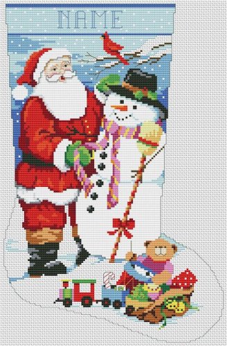 (image for) Santa and Snowman Stocking